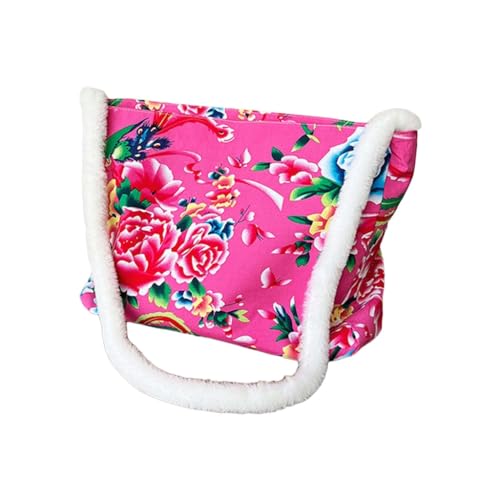 Damen-Umhängetasche Nordostblumen, große Kapazität, Umhängetasche, chinesische lässige Tasche, Kuriertasche, einfache Einkaufstasche, rose von Shntig