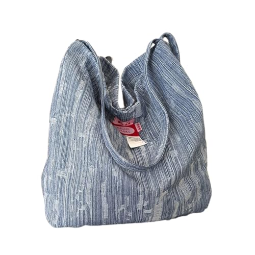 Damen-Umhängetasche mit großem Fassungsvermögen, lässige Umhängetasche, Mädchen, Supermarkt, Einkaufstasche, modische Handtasche, Unterarmtasche, hellblau von Shntig