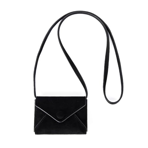 Einfarbige Hüfttasche für Damen, stilvolle Umhängetasche, einfache Hüfttasche, modischer Kartenhalter, kleine Tasche, Halskette, Schwarz von Shntig