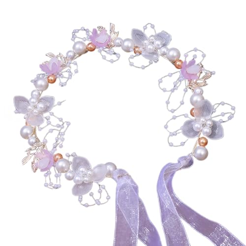 Eleganter Blumenkranz-Haarband, Blumen-verzierte Haarnadel, zart und bequem, Acryl-Stirnband für kleine Haarschmuck für Mädchen von Shntig