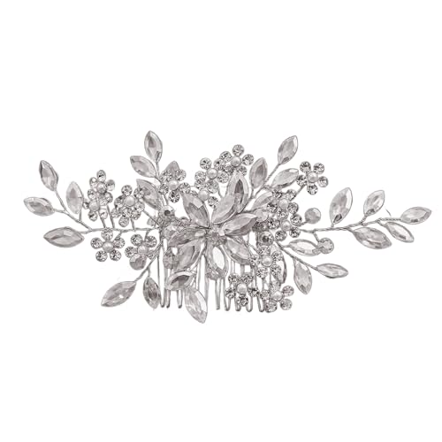 Eleganter Braut-Haarkamm mit künstlichen Perlen und Strasssteinen, Haarnadel für Hochzeit und Verlobungsparty von Shntig