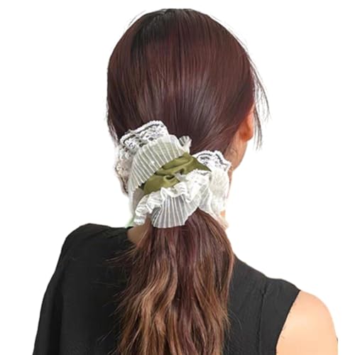 Elegantes Spitzen-Haargummi für Damen, Dutt, elastisch, Kopfbedeckung, Teenager, Mädchen, Haarstyling-Werkzeug, großer Stoff, Haargummi, Party-Haarschmuck für Mädchen von Shntig