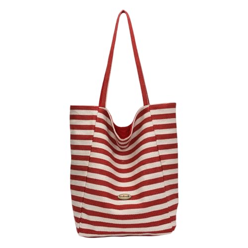 Freundliche zweifarbige Tasche mit Schultergurt, geräumige Organizer, funktionale Handtasche für den täglichen Gebrauch im Büro, rot von Shntig