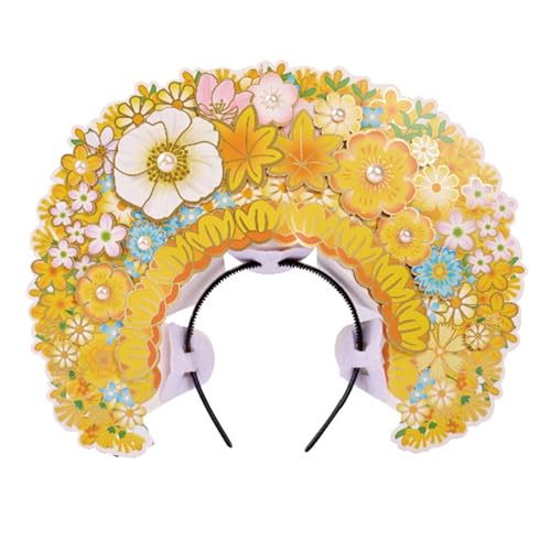 Haarreif mit Blumenmotiv, verstellbar, mehrfarbig, elastisch, für Partys und Hochzeitsfeiern von Shntig