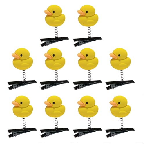 Haarspangen, Enten-Haarspangen, niedliches Tier-Haarnadel-Accessoire, modische Gummi-Enten-Haarspangen, verleiht Frisuren Persönlichkeit und Charme, 10 Stück von Shntig