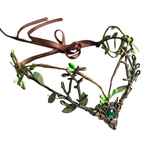 Handgewebter Haarreif aus Horn mit Naturmotiv und Ranke und Blättern, ideal für Veranstaltungen im Freien und Musikfestivals von Shntig