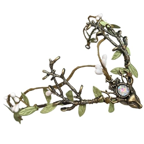 Handgewebter Haarreif aus Horn mit Naturmotiv und Ranke und Blättern, ideal für Veranstaltungen im Freien und Musikfestivals von Shntig