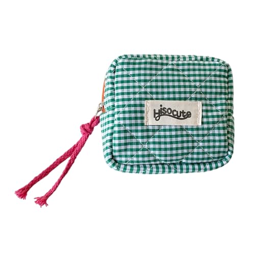 Kleine Make-up-Tasche für Geldbörse, Kosmetiktasche, Kosmetiktasche, Damen, Reisen, Münzbeutel, Damenbinden-Aufbewahrungstasche, grün von Shntig