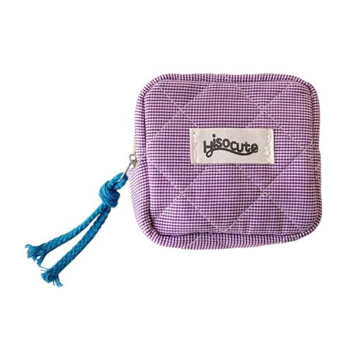 Kleine Make-up-Tasche für Geldbörse, Kosmetiktasche, Kosmetiktasche, Damen, Reisen, Münzbeutel, Damenbinden-Aufbewahrungstasche, violett von Shntig