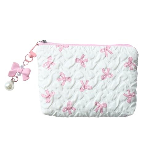 Kosmetiktasche mit großem Fassungsvermögen, ästhetischer Kosmetik-Organizer, Schleifen, Make-up-Tasche, Hautpflege-Organizer für Damen, C von Shntig