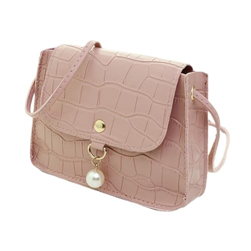 Lässige Damen Crossbody Geldbörse Handtasche mit Dekoration PU Leder Schultertasche, rose von Shntig