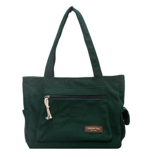 Lässige Damen-Handtasche aus Kordsamt, große Kapazität, Umhängetasche, Studenten, Schultasche, Einkaufen, Dating, Tasche für Arbeit, Reisen, grün von Shntig