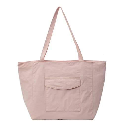 Lässige Damen-Umhängetasche, Schultasche, einfarbig, Nylon, Handtaschen für die Arbeit, rose von Shntig