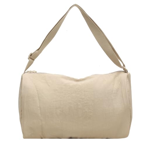 Leichte Nylontasche für Damen, tragbare Umhängetasche mit verstellbarem Riemen, beige von Shntig