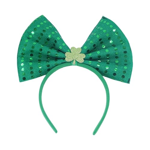 Leprechaun Blingbling Stirnband Kleeblatt Spitze Kopfbedeckung Schleife Foto Requisiten Irish Day Party Kopfbedeckung Cosplay Zubehör von Shntig
