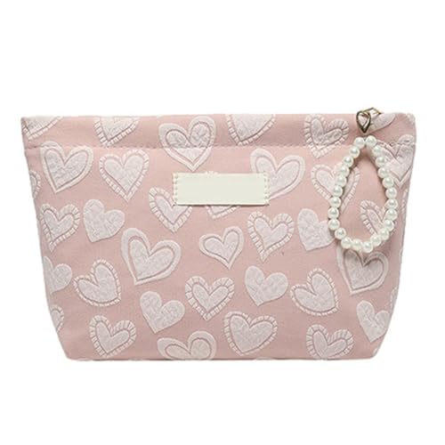 Make-up-Tasche für Damen, modische Canvas-Kosmetiktasche, Kulturbeutel, geeignet für verschiedene Anlässe, rose von Shntig