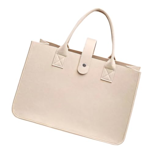 Mehrzweck-Filz-Handtasche mit geräumigem Innenraum, faltbare Tragetasche, Filz-Einkaufstaschen für die Organisation von wichtigen Gegenständen, khaki von Shntig