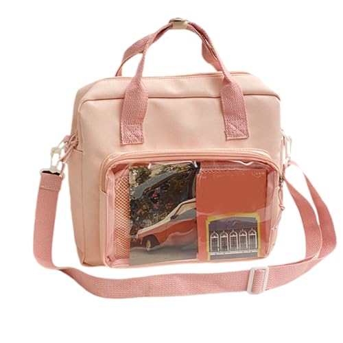 Mehrzweck-Ita-Rucksäcke, Umhängetasche, Schultertasche, transparenter Reißverschluss, Pin-Display-Tasche, rose von Shntig