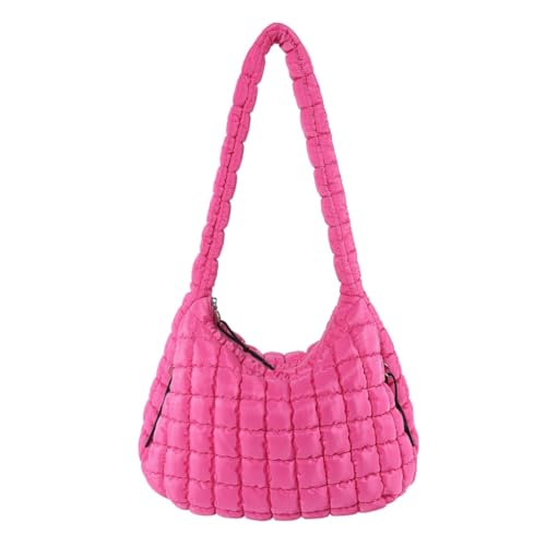 Moderne Handtasche mit Wolkenmuster für Damen, große Kapazität, Umhängetasche, plissiert, Crossbody-Tasche, hot pink von Shntig