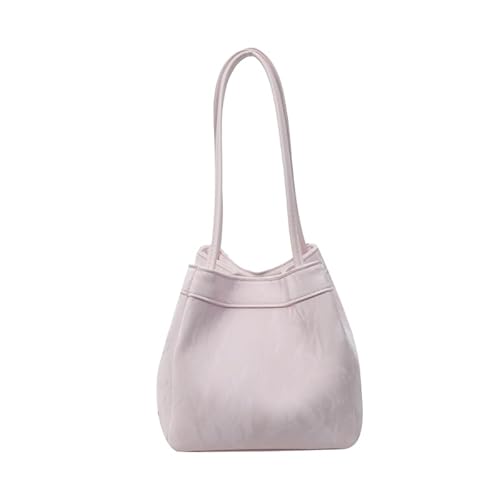 Modische Damen-Handtasche, PU-Leder, einfarbig, Umhängetasche, Eimertasche, rose von Shntig