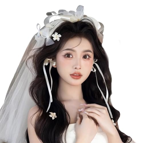 Modische Haarspangen-Set mit Quasten und Schleifen, Haarschmuck, geeignet für Hochzeiten und den täglichen Gebrauch von Shntig