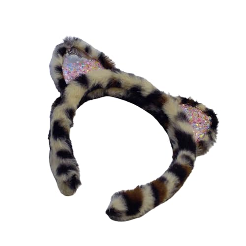 Modische Leoparden Print Stirnbänder Rollenspiel Haar Hoop Komfortable Kopfbedeckung Haarschmuck Für Erwachsene Und Kinder von Shntig