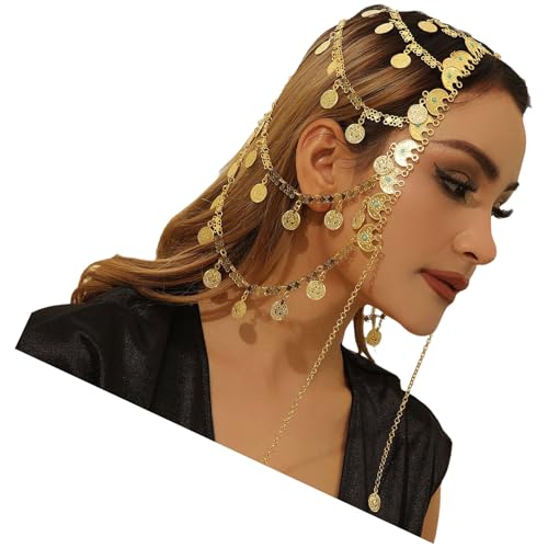 Modische Münzquasten Stirnbänder Stilvolle Frauen Kopfschmuck Kreative Kopfkette Geeignet für Hochzeit von Shntig