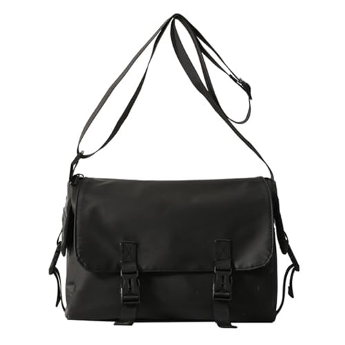 Modische Nylon-Umhängetasche, einfache solide Schnalle, Crossbody-Tasche, leichte Geldbörse, Schwarz von Shntig