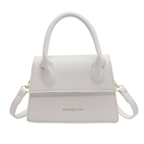 Modische PU-Handtasche, quadratisch, für Damen und Mädchen, Umhängetasche oder Schultertasche, weiß von Shntig