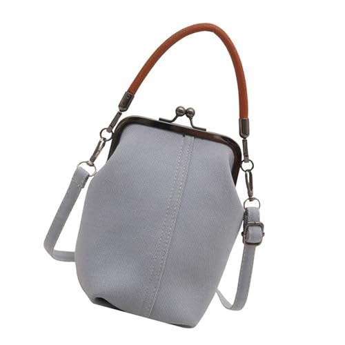 Modische Umhängetasche für Damen, modische Kuriertasche, trendige Umhängetasche, Kuss-Lock-Handtasche, All-Matching-Crossbody-Tasche, Pendlertasche, grau Modische Umhängetasche für Damen, modische Kuriertasche, trendige Umhängetasche, Kuss-Lock-Handtasche, All-Matching-Crossbody-Tasche, Pendlertasche, grau von Shntig