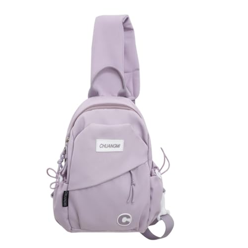 Modische Umhängetasche für Mädchen, leichte und niedliche Brusttaschen, Schultertasche, violett von Shntig