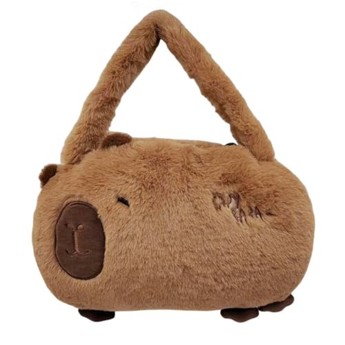 Niedliche Cartoon-Tier-Capybara-Plüsch-Handtasche, Stofftiere, Puppe, einzelne Umhängetasche, kleine Geldbörse für Frauen und Mädchen, Geschenke, 1 von Shntig