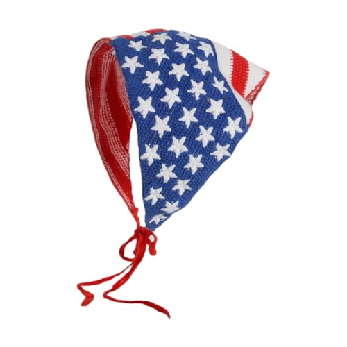 Patriotisches Stirnband, Schal, Kopfwickel, handgefertigt, Kopftuch, Sternmuster, bunt, gestrickt, Headwraps Patriotisches Stirnband, Schal, Kopfwickel, handgefertigt, Kopftuch, Sternmuster, bunt, gestrickt, Headwraps von Shntig
