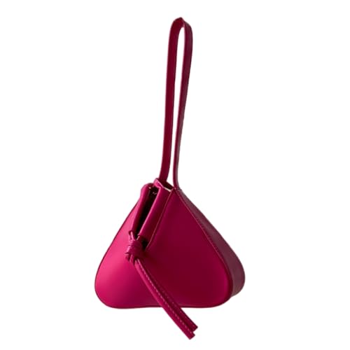 Praktische Handtasche PU Leder Umhängetasche Unterarm Geldbörse für Büro und Schule, hot pink von Shntig