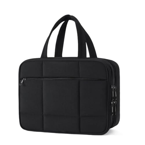 Praktische Kulturtasche für Damen, großes Fassungsvermögen, Reise-Kosmetik-Organisation, mit Haken zum Aufhängen und Griff, Make-up-Taschen, Schwarz Praktische Kulturtasche für Damen, großes Fassungsvermögen, Reise-Kosmetik-Organisation, mit Haken zum Aufhängen und Griff, Make-up-Taschen, Schwarz von Shntig