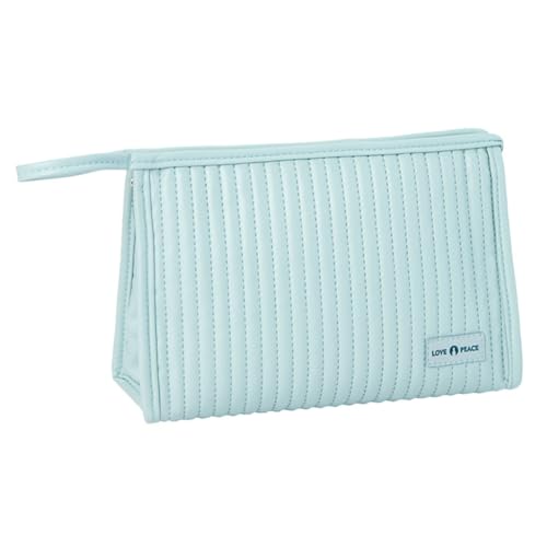 Reise-Make-up-Tasche, große Öffnung, Make-up-Tasche, Reise-Kosmetiktasche, tragbare Kulturtasche für Damen und Mädchen, hellblau von Shntig