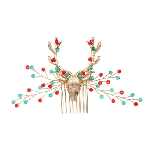 Rentier-Haarkamm für Damen und Mädchen, weihnachtliches Hirsch-Haarband mit glitzernden Strasssteinen, für formelle Veranstaltungen von Shntig