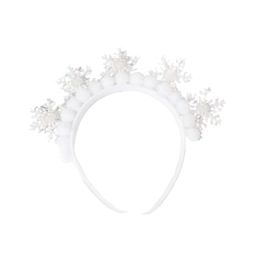 Schneeflocken-Stirnband, weiß, glitzernde Strasssteine, Haarschmuck für Damen und Mädchen, für Weihnachten und Winterveranstaltungen von Shntig