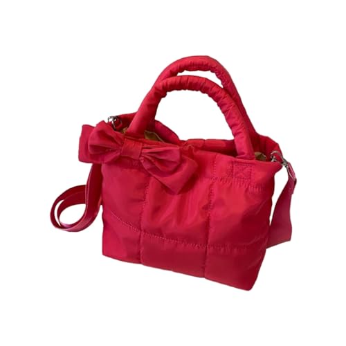 Schultertasche für Mädchen und Frauen, trendige gesteppte Tasche, weiche Tragetasche, Puffertasche, hot pink von Shntig