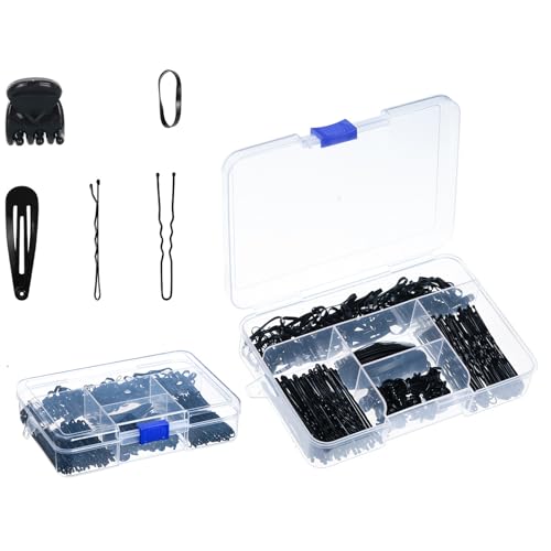 Seitliche Haarnadel-Kits inklusive Eisen-Haarnadel und elastischen Haarbändern für Frauen, verschiedene Frisuren, Flechtwerkzeug mit Box von Shntig