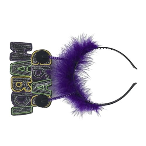 Shntig Mardi Haarband, Halloween, Kopfschmuck für Maskeraden, Make-up, Party, Maskeraden, brüllender Urlaub, Cosplay, Feder-Stirnbänder für Damen von Shntig