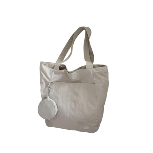 Stilvolle Damen Handtasche Nylon Mode Turnbeutel Große Kapazität Schulter Unterarm Geldbörse für Pendeln Täglich Essential, weiß von Shntig