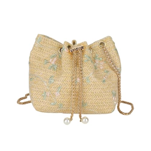 Stilvolle Stroh-Umhängetasche, Umhängetasche, Handtasche für den täglichen Gebrauch und Reisen, khaki von Shntig