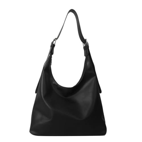 Stilvolle Umhängetasche mit großer Kapazität für Damen und Mädchen, einfache und elegante Handtasche, Schwarz von Shntig