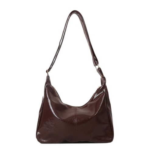 Stilvolle Vintage Damen Umhängetasche Qualität PU Crossbody Taschen Unterarm Handtasche, dunkelbraun von Shntig