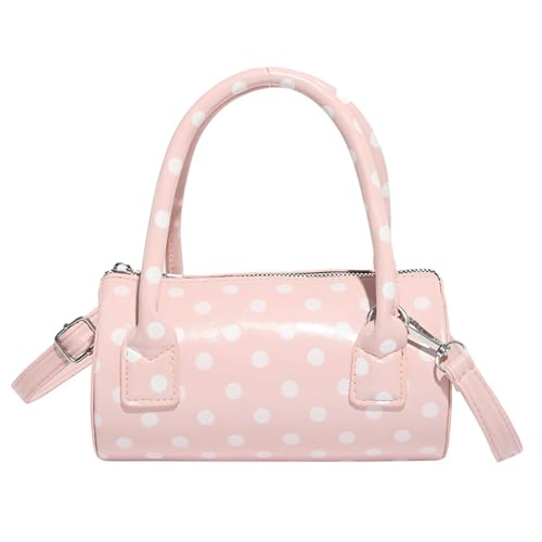 Stilvolle runde Umhängetasche, Mehrzweck-PU-Umhängetasche, Mehrzweck-Fächer, modisches Accessoire, rose von Shntig