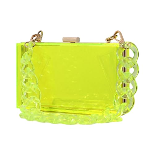 Stilvolle transparente Box für formelle Anlässe, modische und Abendtasche, perfekt für Partys und Hochzeiten, leuchtend grün von Shntig