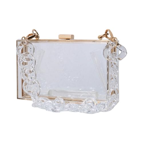 Stilvolle transparente Box für formelle Anlässe, modische und Abendtasche, perfekt für Partys und Hochzeiten, weiß von Shntig