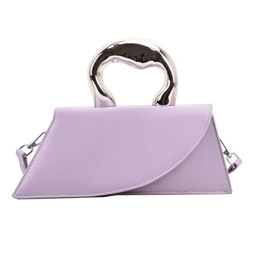 Stilvolle und vielseitige PU-Tasche, klein, quadratisch, praktisch für Studenten, Büroangestellte, violett von Shntig