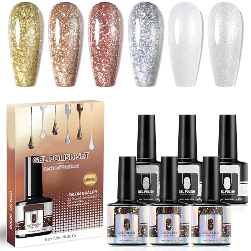 Stilvolles Set, 6 Farbtöne, schnell trocknend, für Frauen und Modebegeisterte, einfach aufzutragen, farbechtes Gel von Shntig